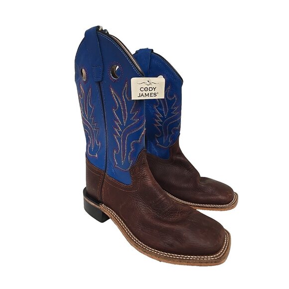 Cody James Other - Cody James Kid's Brown & Blue Square Toe Western Boots BBSC1840 Size 3D